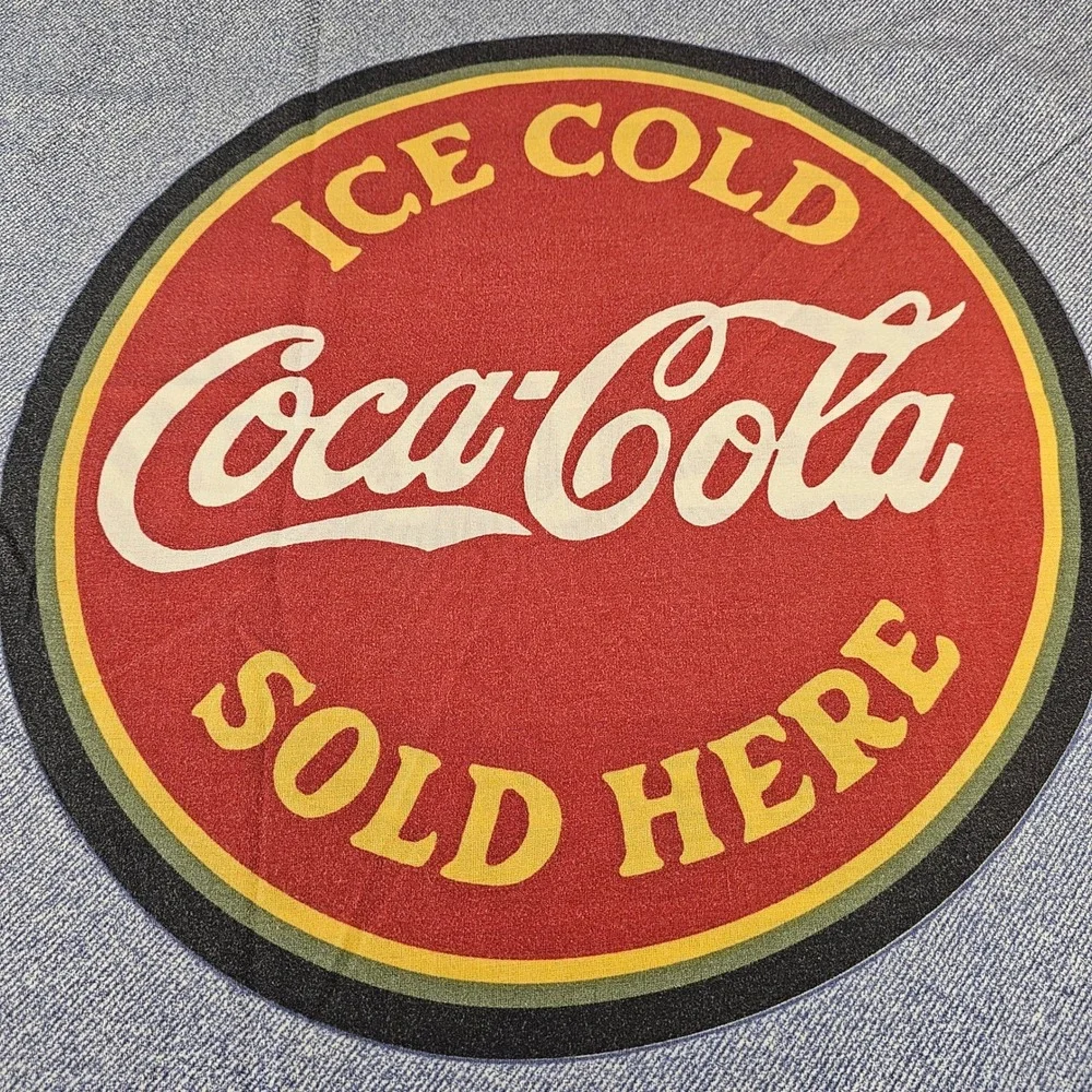 Coca-Cola Vintage Style Denim Print Pillowcase Refresh Yourself Double Sided